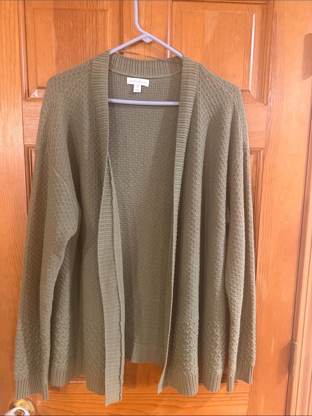 Charter club green open cardigan sweater size XXlarge.